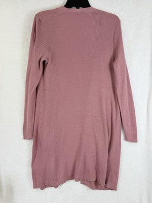 J Jill Cardigan Sweater XS Long Sleeve Open Front Rose Pink Pockets Womens