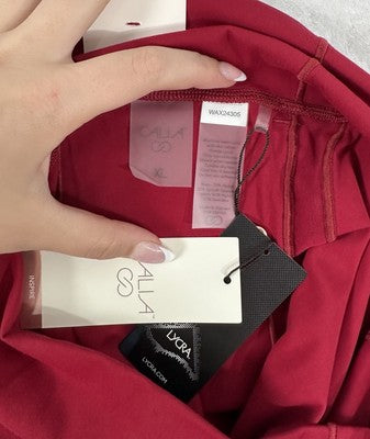 CALIA Women's Inspire Mesh Red Leggings Sz XL Womens 7/8 Legging NWT $108 NEW