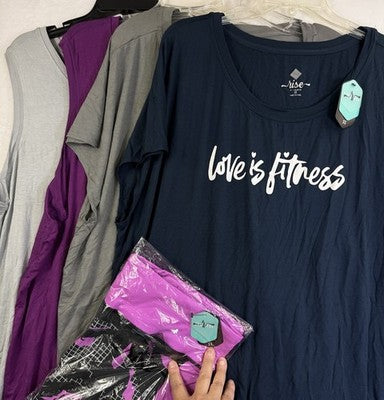 Rise By Lularoe 3X Tops Leggings Workout Gray Sleeveless Short Sleeve Lot New