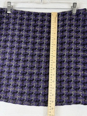 J Crew Mini Skirt 8 Purple Tweed Wool Blend Womens