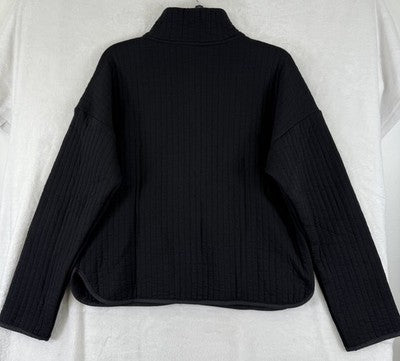 GapFit Jacket Small Womens Black New Gap Fit Quilted Knit Full Zip Mock Neck NWT