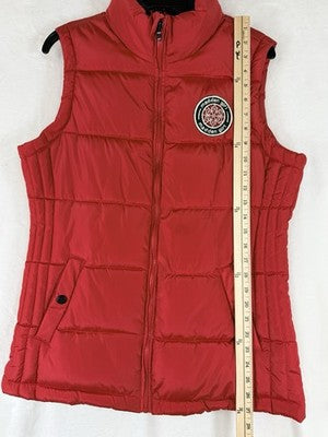 Madden Girl Puffer Vest Medium Red Womens Full Zip