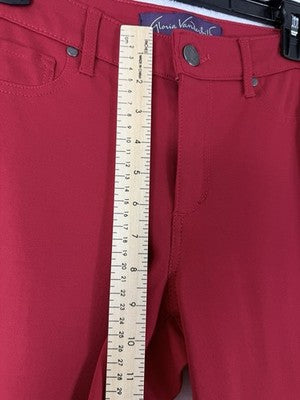 Gloria Vanderbilt Pants 6 Red Knit Skinny 5 Pocket Stretch Womens