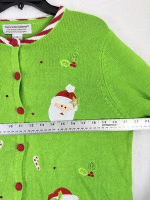 Tiara International Christmas Sweater XL Womens Holiday Santa Ugly Embellished