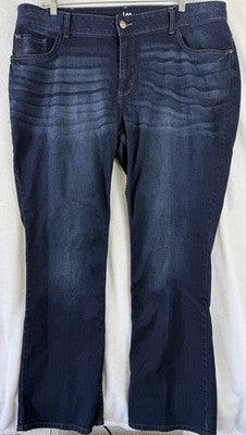 Riders by Lee Jeans 22W Indigo Womens Midrise Bootcut Dark Blue Plus Size