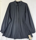 Nike 24.7 Perfect Stretch Shirt XL Women Long Sleeve Oversized Black Top NEW