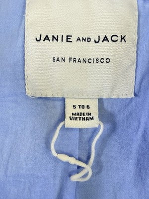 Janie And Jack Girls 5 6 Chambray Jacket Blue Full Zip Dress