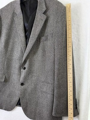 Stafford Merino Wool Sport Coat 48r Gray Jacket Mens Classic Fit Blazer