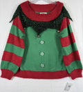 Ugly Christmas Sweater Womens XL Elf Bells Red Green Holiday 99 Jane Street New