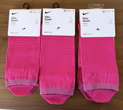 Nike Spark Lightweight No Show Socks Large Pink Mens 10-11.5 Women 11.5-14 New