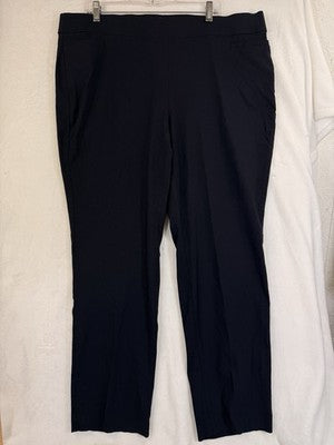 Liz Claiborne Lisa Pants 20W Navy Blue Pull On Womens Plus Size