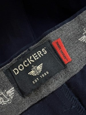 Dockers Workday Khaki Straight Fit 42x32 Pants Mens Navy Blue 42x32 Smart New