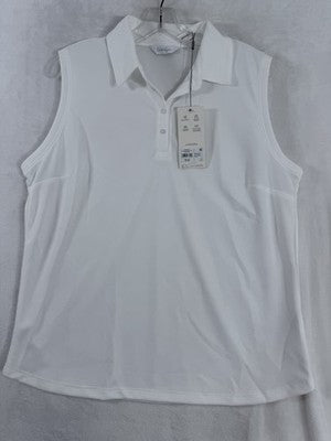 Lady Hagen Golf Shirt XL Sleeveless Polo White Pique Womens Walter NWT