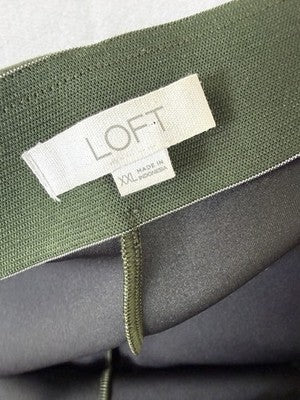 Ann Taylor Loft XXL Leggings Faux Suede Green Pull On Womens
