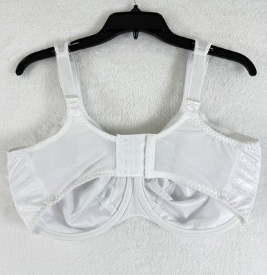 Bali Minimizer Bra 38DDD 3562 White Satin Trimmings Underwire Womens