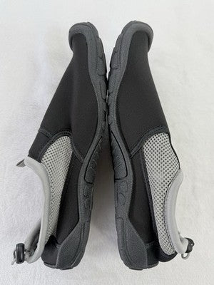 Lands End Water Shoes 11 Womens Black Gray Slip On Swimming EXC