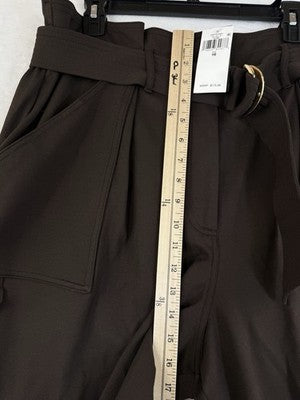 Lauren Ralph Lauren 16 Womens Belted Ponte Cargo Pants Brown New NWT