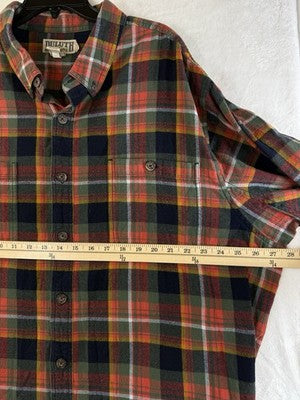 Duluth Trading Flannel Shirt Mens 2XL Tall 2XLT Long Sleeve Button Up Down Red