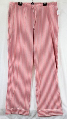 Gap Pajama Pants XL Tall 100% Cotton Poplin Red Blue Striped New NWT