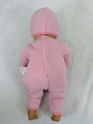 Zaps Creation Doll Annabell Baby Girl Pacifier Pink Outfit Hat Brown Eyes 14”