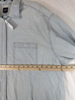 Gap Denim Big Shirt Womens XL Long Sleeve Chambray Light Blue Button Up New NWT