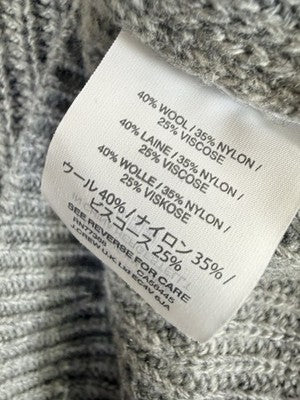 J Crew Sweater Women Medium Gray Wool Blend Black Bow Tops Long Sleeve