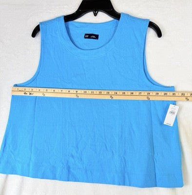 Gap Heavyweight Shell Tank Top Large Womens Blue Sleeveless Knit New NWT