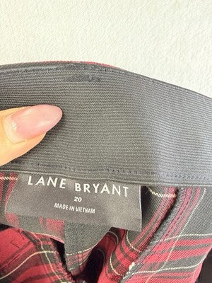 Lane Bryant Pants 20 Red Tartan Plaid Ankle Plus Size Womens