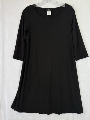 MSK Dress Medium Petite Black Shift 3/4 Sleeve Womens
