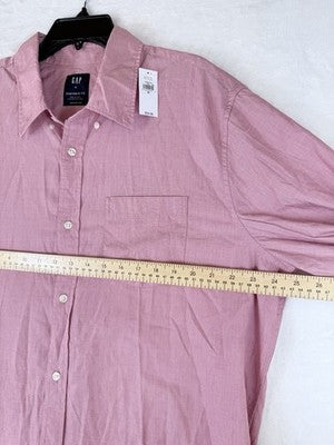 Gap Standard Fit Shirt XL Mens Pink Button Up Long Sleeve Cotton Poplin New NWT