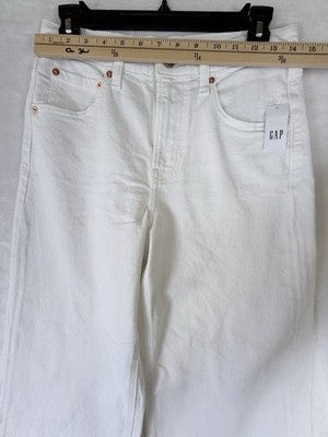 Gap High Rise Stride Ankle Jeans 27 4 Petite White Denim Womens New NWT