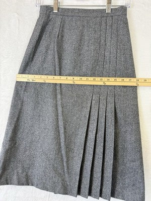 Vintage 80s Womens Blazer Skirt Suit Set 8 10 Gray Wool Dark Academia Whimsigoth
