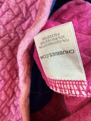 Chubbies Large Pullover 1/4 Zip Shirt Let Me Pink Quilted Sweatshirt New NWT