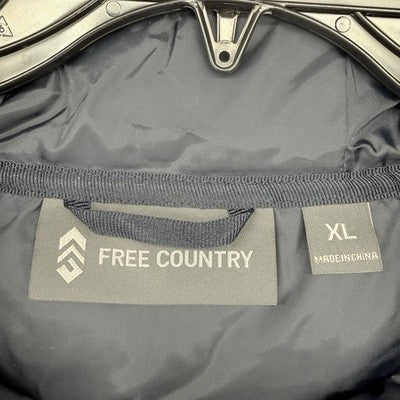Free Country Cable Fleece Brisk Jacket XL Mens Navy Blue Zip Hooded New NWT