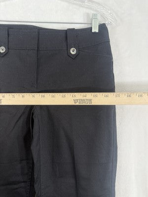 White House Black Market Crop Pants Black Cotton Stretch Womens WHBM NWT
