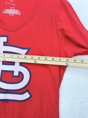 Fanatics St Louis Cardinals Shirt Womens Large Long Sleeve Red V Neck Tee New