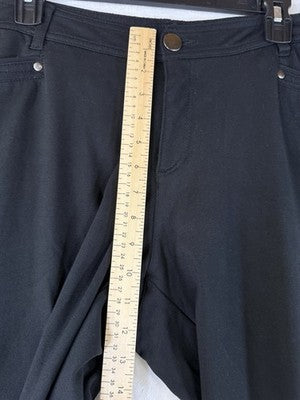 CJ Banks Signature Slimming Pants 16W Petite Black Ponte Knit Womens Plus Size