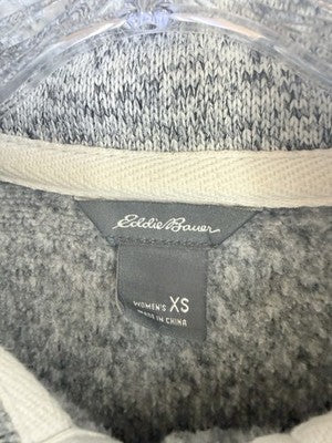 Eddie Bauer Radiator Fleece Womens XS Gray 1/4 Snap Pullover Long Sleeve Tops