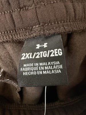 Under Armour Unstoppable Fleece Shorts 2XL Mens 7” Brown Sweat New NWT