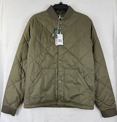 Tentree Diamond Padded Bomber Jacket Small Mens Tundra Green Primaloft NWT $209