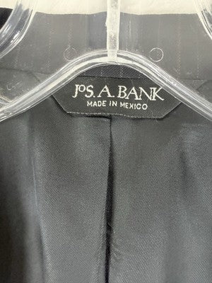 Jos A Bank Blazer 46r 100% Wool Mens Navy Blue Pinstriped Suit Jacket Sport Coat