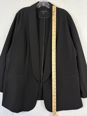 Marc New York Jacket 1X Womens Blazer Black Open Front Andrew Plus Size