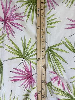 Vintage Talbots Pants 14 Straight Leg Silk Blend Side Zip Leaf Print Lined Women