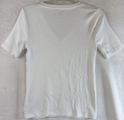 Gap Modern Tee Short Sleeve Small Women White Top V Neck New NWT