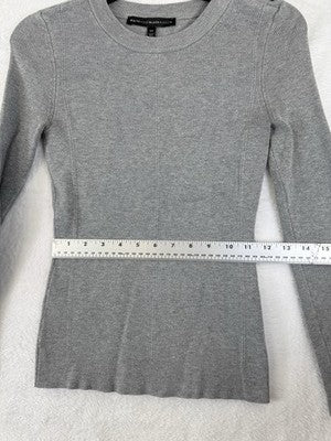 White House Black Market Sweater XS Gray Top Button Detail Womens