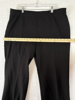Susan Graver Smart Ponte Pants XL Petite Black Pull On Knit Slim Leg Womens