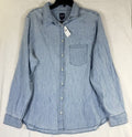 Gap Denim Classic Shirt XL Womens Blue Perfect Long Sleeve Button Up Down New