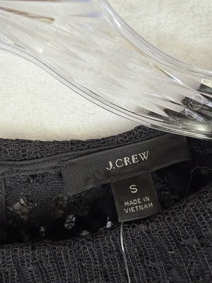 J Crew Lace Top & Tank Black Small Womens Tulle Ruffle Blouse New NWT