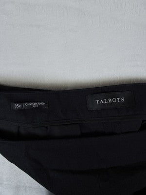 Talbots Chatham Ankle Pants 16 Petite Curvy Women 16P Black