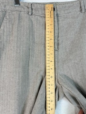 LL Bean Classic Fit Trousers 12 Petite Womens Pants 12P Lined Beige Herringbone